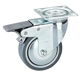 Dörner + Helmer 771200C Apparate Lenkrolle mit Fadenschutz, Festst. 75x25 mm, Mehrfarbig