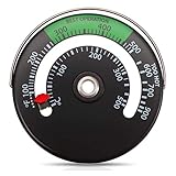 Baitang Edelstahl Fenrohr Thermometer, Kaminofen Thermometer Magnetische Herd Thermometer Holzofen Rohr grillthermometer Funk Thermometer Ofenthermometer Messg