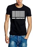 T-Shirt MIT DEINEM Barcode Name + Geburtstag Fun T-Shirts schwarz Gr.XL