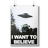 TV X-Files I Want To Believe UFO A0 A1 A2 A3 A4 Satin Foto Plakat p10152