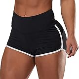 laoonl Damen-Yoga-Shorts, nahtlose Workout, Yoga, Lauf-Shorts, für Frauen, Scrunch Butt Push Up Gym Pole Dancing S