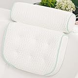 relaxury Badewannenkissen - Einzigartiges 2 Farben Design - Luxus Badewanne & Spa Kissen - Mit 4D Air Mesh Technologie - 6 x Saugnapf groß extra stark - Ideales Bad & Whirlpool Zubehör -Inkl. Hak