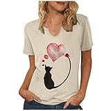 Women T-Shirt, bedruckt, Ärmel, Letters, Tunika, Bluse, Top, Casual, Damen, beige, Larg