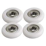 BQLZR 10x40x10mm Weiß Engineering Kunststoff Lager Stahl Kugellager Führungsrolle Roller Runde Radlast 83 KG für Tür Fenster Pack von 4
