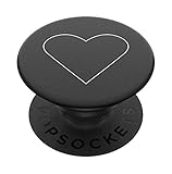 PopSockets PopGrip - Ausziehbarer Sockel und Griff für Smartphones und Tablets mit einem Austauschbarem Top - White Heart Black