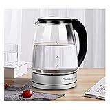 Wasserkocher 1.8L Glaswasserkocher (BPA-frei) Schnurlos 1500W Tragbarem Elektro-Warmwasserkessel Automatischem Abschaltschutz Edelstahldeckel und -boden Verbrühungsschutzgriff/A / 1.8L