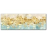 WSKKK Abstrakte Leinwand Kunst Wand Goldene Punkte Poster Und Drucke Moderne Wandkunstdrucke Wohnzimmer Dekoration (50x150cm/19,7x59,1inch) R