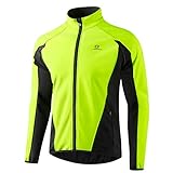 LAMEDA Fahrradjacke Herren Winter Thermo Softshelljacke Damen Winterjacke herren Winddichte Wasserdict Atmungsaktiv Reflektierend Für Radfahren Sport Laufen Wandern Grün,XL