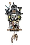 anzihuanxi Halloween-Wanduhr-Tapete, Albtraum vor Weihnachten Kuckucksuhr-Aufkleber, Halloween-Weihnachts-Wanduhr-Aufkleber Fensterglas-Dekoration PVC-Aufkleber (A)