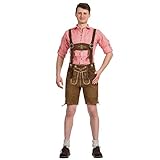 Gaudi-Leathers Herren GL3085 Trachten Lederhose, Braun (Hellbraun 040), 54