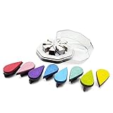 Stemplino® Stempelkissen Set Stempelblume glänzend - 8 Schimmernde Pastell Farben im magnetischen Rondell - einzeln entnehmbar - präzises Stempeln für Embossing, Scrapbooking, Bullet J