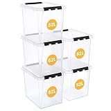 SmartStore ﻿aufbewahrungsbox mit deckel, 52 l, 5er-Pack, verstärkt, groß, transparent, für Lebensmittel geeignet, mit Clipverschluss, stapelbar, BPA-freies Plastik, 50 x 39 x 41 cm (L x B x H)