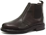 Roamers M049B Herren Leder Chelsea Stiefel, Braun, Größe 46