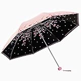 QIFFIY Umbrella Regenschirm Reiseregenschirm - Leichter Sonnenregenschirm for Männer Frauen Winddicht Kompakte Taschenschirme mit Mehreren Farben (Color : Pink)