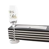 Sektglas Glas Hochzeit Miss Mrs. | knuellermarkt24.de | Hochzeitsdeko Gläser Gold handgemacht Wein Sekt Champag
