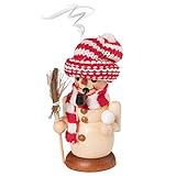 Wichtelstube-Kollektion Holz Räuchermännchen Räucherfigur Schneemann Weihnachten im Erzgebirge R