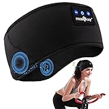 Schlafkopfhörer Bluetooth, Schlaf Kopfhörer Bluetooth V5.0 Schlafmaske Sport Stirnband Kopfhörer mit Ultradünnen HD Stereo Lautsprecher, Perfekt für Yoga, Sport, Seitenschläfer, M