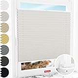 Schuette® Plissee ohne Bohren ● Thermo Kollektion: Spring Cloud (Grau) ● 80x130cm (Breite x Höhe) ● Suprafix Faltrollo Klemmfix Zum Anschrauben Rollo ● 60 Sekunden Montage inkl. V