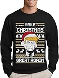 Green Turtle T-Shirts Make Christmas Great Again Trump Herren Ugly Christmas Sweater Sweatshirt XX-Large Schw