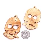 31 x 51 mm Antik-weiße flache Totenkopf-Perlen für Schmuckherstellung