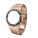 YCXFCA. 3. Generation GA2100 Metallarmband GA2110 Uhrenband Bezel für G Shock GA-2100 Herrenuhren Ersatzzubehör (Band Color : Rose Black)