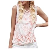 Finetyu Tank Tops Damen Sexy Ärmellos Blusentop Sommer Vest Sexy Weste Top Spaghetti Tops Frauen Mode Loose Sun Moon Series Bedrucktes ärmellos Tanktop