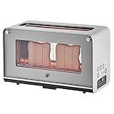 WMF Lono Toaster Glas mit Brötchenaufsatz, 2 Scheiben, XXL, motorisierte Toastaufnahme, Aufwärm-Funktion, 7 Bräunungsstufen, T