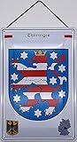 Blechschild mit Kordel 30 x 20 cm Deutschland - Wappen Thüringen mit Karte ! - B