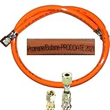 TGO Gasgeräte GmbH Propan-Gasschlauch mit 1/4' Links X 8mm Schneidring-Verschraubung - mit Aufdruck 2021 (Standard, 80 cm)