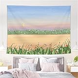YYRAIN Nordic Polyester Landschaft Rosa Sternenhimmel Mond Wandbehang Home Wanddekoration Tapisserie Bankett Geschenk Hängetuch Multifunktionstischdecke 59x39 Inch{W150xH100cm}