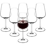 KADAX Rotweingläser aus Kristallglas, 6er Set, 450ml, schöne Weingläser mit hohe Stiel, Rotweinkelche für zu Hause, Party, hochwertige Qualität, breiter U