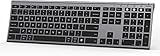 Doraby Kabellose Tastatur mit 3 Bluetooth Kanal, Wiederaufladbare Bluetooth Tastatur, Super dünn, ruhig, Full-Size QWERTZ Funktastatur für Laptop/PC/iPad/Handy/, Windows/Mac OS/Android, Dunkelg