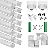 LED Aluminium Profil V-Form 20x1m,Led Aluminium Leisten LED-Kanäle 90° für LED-Streifen(1-12mm), mit Deckel in milchig-weiß, Endkappen,Metall Befestigungs Clips 90° für LED-Streifen, L