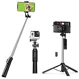 Selfie Stick Bluetooth, Handy Selfie Stick Stativ mit Fernsteuerung & Stabiler Halter, Kompatibel mit iPhone 13/13 Pro/12/12 Pro/12 Pro Max/11 Pro, Galaxy Note 20/S20/S10,