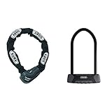 Abus 28624-7 Fahrradschloss 1060, Schwarz, 140 cm & GRANIT XPlus 540 Bügelschloss 160HB230 Antirrobo, 230 mm + EaZy KF