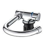 RONGSHU Faltbare Küche Wasserhahn 360 Dgree Rotation Waschbecken Wasserhahn Einzelgriff Kalt & Warmwasser Mixer Wasserhahn Fit for RV. Boot (Color : Silver)