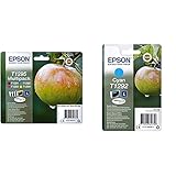 Epson Original T1295 Apfel Tinte Multipack (SX420W BX320FW SX620FW BX/SX525WD BX625FWD BX305FW) 4-farbig & Original T1292 Apfel Tinte (SX420W BX320FW SX620FW BX/SX525WD BX625FWD BX305FW) Cy