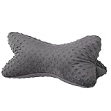 Dr. Berger Leseknochen Nackenrolle Lesekissen 40x18 cm Minky Design - 380g Baumwolle extra flauschig – ergonomisches Nackenkissen zum Entspannen für bequemes Lesen, TV, Reisen,