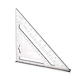 7 Zoll Dreieck Lineal, 7 Zoll Dreieck Winkelmesser, Aluminium Dreieck Lineal, Silber Aluminiumlegierung Hochpräzises Dreieck Lineal Für Messlineal Werkzeug (Metrisch)