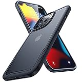 Humixx Kompatibel mit iPhone 13 Pro Max Hülle [Military Grade Drop Tested] Scrub Matte Transluzent Rückseite mit Silicon Bumper Schutzhülle,Anti-Kratzen,Anti-Fingerabdruck Handyhülle(6.7 Zoll)-Schw
