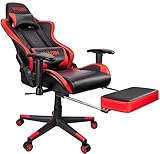 VADIM Gaming Stuhl Bürostuhl Gamer Ergonomischer Stuhl Einstellbare 2D Armlehne Massage Lendenkissen Racing PU Leder hohe Rückenlehne Einstellbarer Neigungswinkel 155°，150kg Belastbark