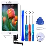 Brinonac Für iPhone 7 Display LCD Touchscreen Digitizer Ersatz Bildschirm Front Komplettes Glas mit Werkzeug und Display Schutzfolie (4,7', Weiß)
