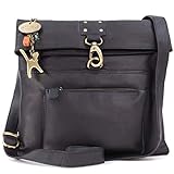 Catwalk Collection Handbags - Leder - Damen Leder Umhängetasche/Handtasche/Messenger/Schultertasche - DISPATCH - Schw