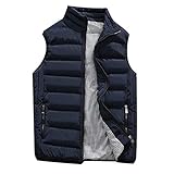 Herren Steppweste Leicht Weste Outdoor Winter Daunenweste Ärmellose Quilted Vest Sportweste Mit Stehkragen Übergangsjacke Männer Funktionsweste Steppjacke Daunenmantel Slim F