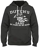 Teamzad Dutch’s Gang Be Free Or Be Dead Black Hoodie Mens XXL