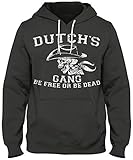 Teamzad Dutch’s Gang Be Free Or Be Dead Black Hoodie Mens XXL