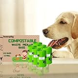 Hundekotbeutel Hunde Kotbeutel aus Maisstärke - 100% Biologisch Abbaubar,heim-kompostierbar,Unparfümfrei,6 Rollen (90 Beutel),15 Beutel pro R