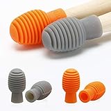 4 Stücke Trommel Stumm Trommel Dämpfer Silikon Schlegel Stille Trainieren Tipps Schlagzeug Zubehör Stumm Ersatz Musik Instrumente Zubehör (Orange und Grau)