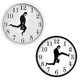 2021 Ministry of Silly Walks Clock- Eld British Comedy Inspired Ministry of Silly Walk Wanduhr, Lustige Walking Silent Mute Clock für Zuhause, Neuheit Wanduhr Lustige Freunde Geschenk