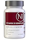 N1 VITAMIN B KOMPLEX - 240 Tabletten - mit B12 VEGAN - [nur 1x tgl. - 8 Monats-Vorrat] - alle 8 B Vitamine in einer Tablette - Premium Apotheken-Produkt - beste Bioverfügbarkeit - Optimal komb